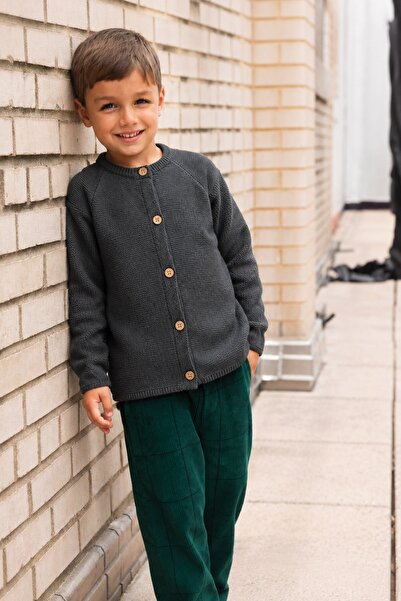 Cigit Links Knitwear Cardigan 1-8 Years Anthracite