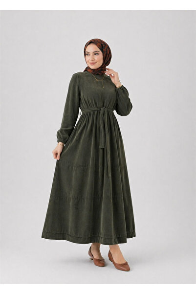 MissWhence 39800 Kadın Beli Kemerli Elbise