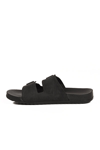 ARYAN Black Adjustable Double-Strapped Soft Comfortable Sole Men's Slippers 3...