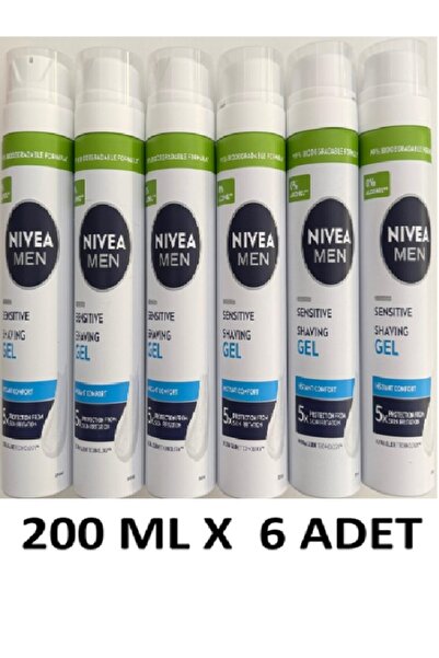 NIVEA MEN SENSITIVE TIRAŞ JELİ 200ML x 6 ADET
