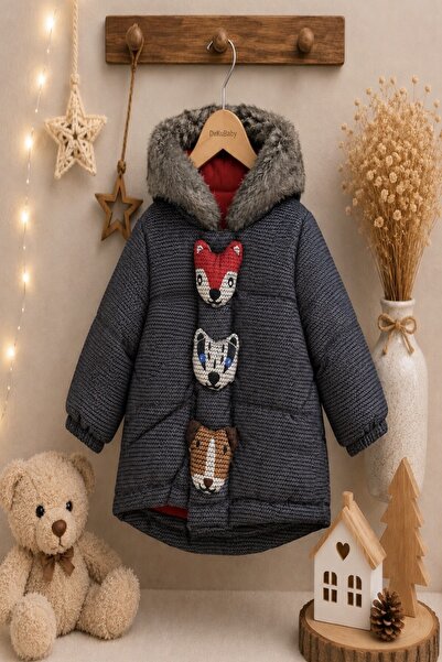 DeKuBaby New Season Cute Fox Figure Detailed, Fleece Inner Lining, Foil Hoode...