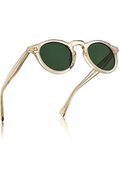 CARFIA Retro Mens Sunglasses Women Polarized UV400 Protection, Small Round Ac...