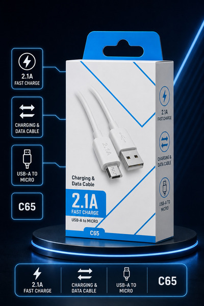 Genel Markalar 2'li USB A to Micro USB Kablo 2.1A Hızlı Şarj ve Data Kablosu ...