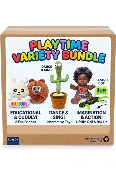 Generic Ultimate Kids Play Pack of 5 Toys (Cute Face African Girl Doll, Remot...