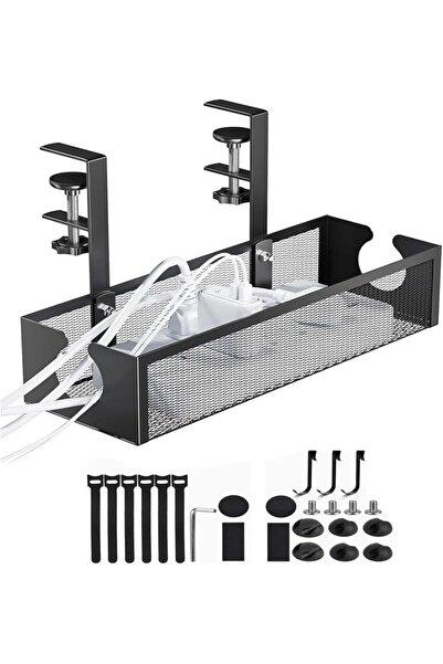 GENERAL Under Desk Cable Management Tray No Drill Steel Cord Management Under...
