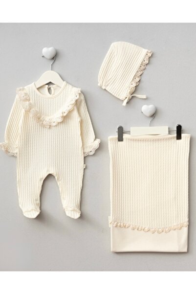 Cherub Baby Lace Jacquard Woven Organic Luxury 100% Cotton Blanket Romper Set...