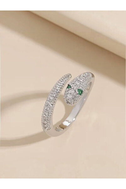 Alyas Aksesuar Synthetic Zircon Stone Snake Ring