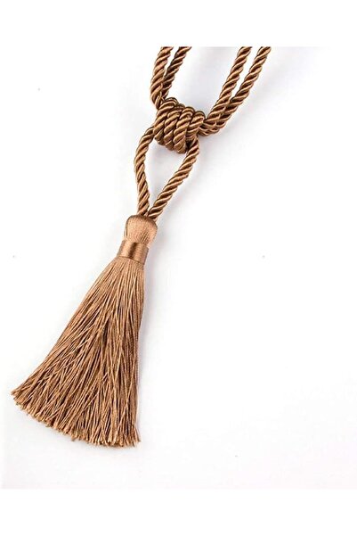 Generic Flaxen Curtain Tiebacks with Tassel Clips Home Decor Rope Tie Backs f...