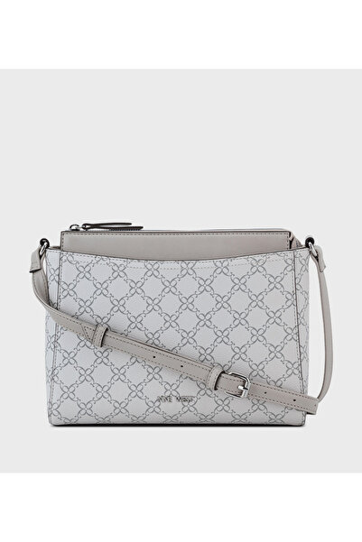 Nine West Monogram Print Ash Grey Women Shoulder Bag