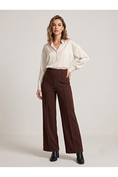 SEREN İŞLER High Waist Recovery Flare Leg Palazzo Trousers