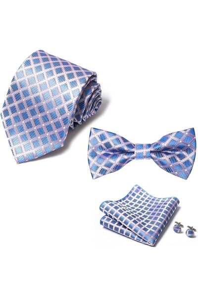 GENERAL [5 in 1] Men's Pretied Bow Ties Paisley Floral Stripe Bow Tie, Pocket...