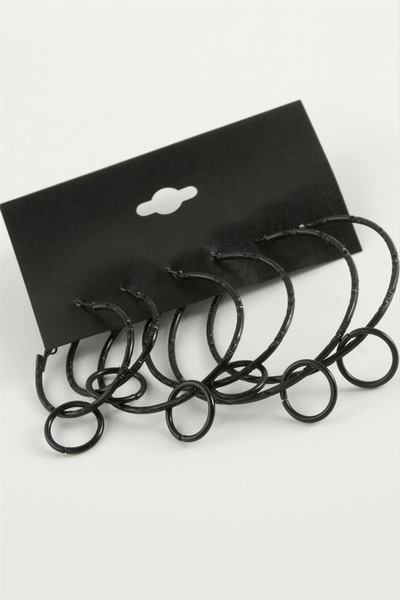 SORA GROUP Dotted Nested Metal Hoop Earrings 6 Pieces