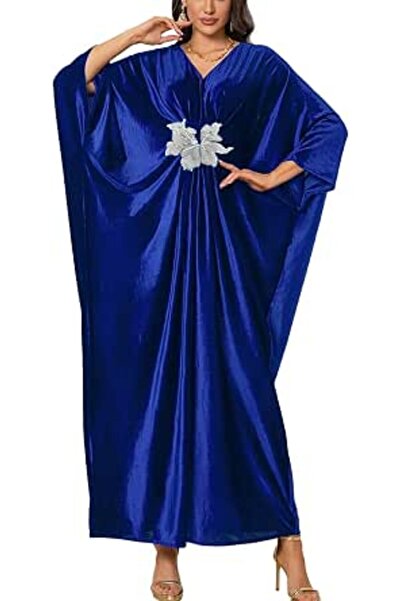 YouKD Women's Solid Color Bohemian Kaftan Dress Beach Cover Ups Plus Size Bat...
