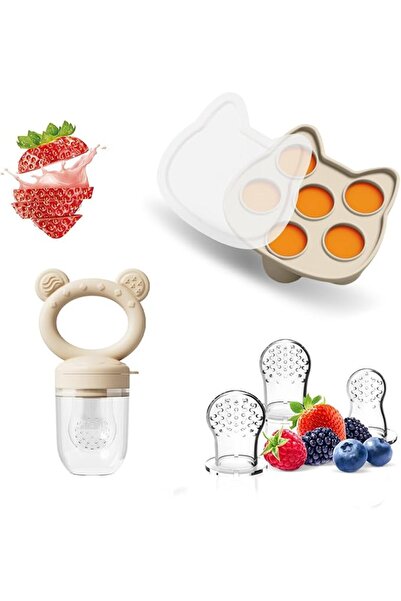 DMG TECH Fruit Teether, Baby Food Feeder & Food Freezer Tray, 2 in1 Silicone ...