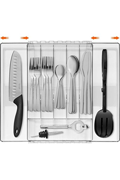 GENERAL Silverware Organizer – Expandable Kitchen Drawer Organizer, Non Slip ...
