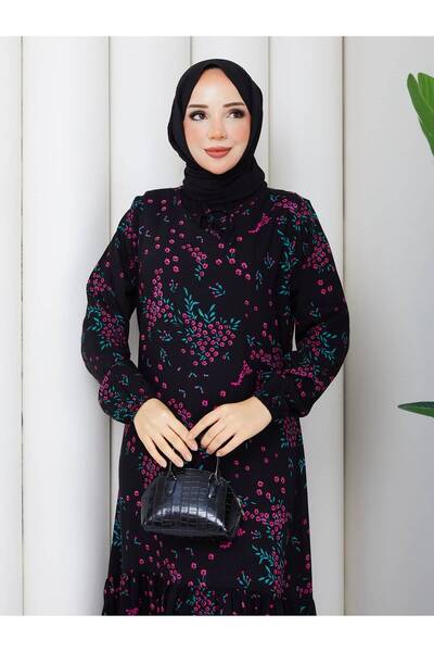 SEHARA Elbise/Viscon Kumaş/İçini Göstermeyen Rahat Elbise/