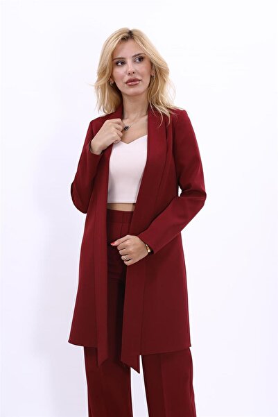 ÖNDER ÖZSOY Japon Ceket-Bordo