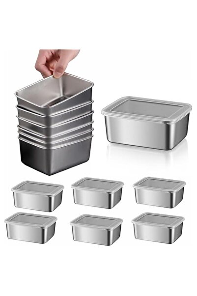 Generic 4PCS Stainless Steel Food Containers with Lids,Reusable Stacking Cont...