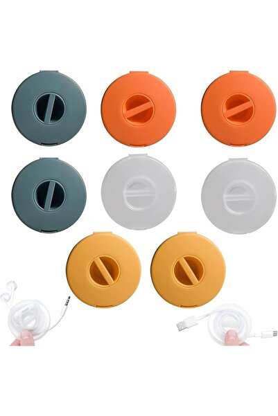 Generic 8 Pack Cable Organizer Storage Box, Round Retractable Winder,4 Colors...