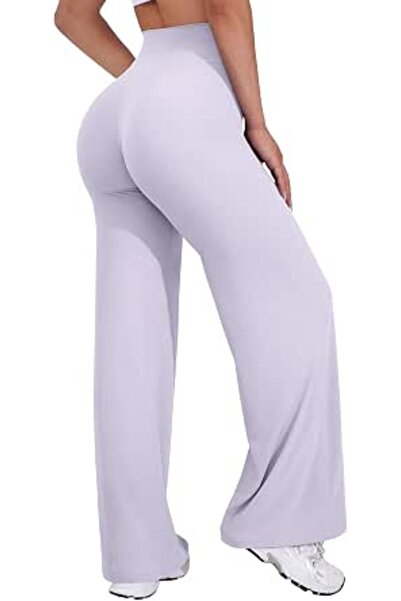 VOYJOY Straight Leggings Bottoms Womens Wide Leg 29"/ 31.5"/33"/35" Pants | H...