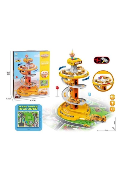 Toy Многоетажен паркинг комплект, 50x8x37 см, Оранжев