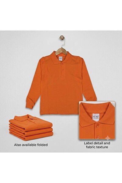 GÜL Baby Cotton Tricot Polo Collar Girls' and Boys' School T-Shirt with Sleeves