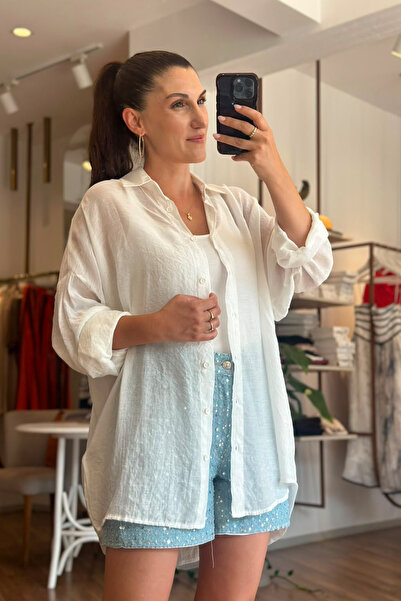 Unique Boutique White Oversize Tulle Shirt