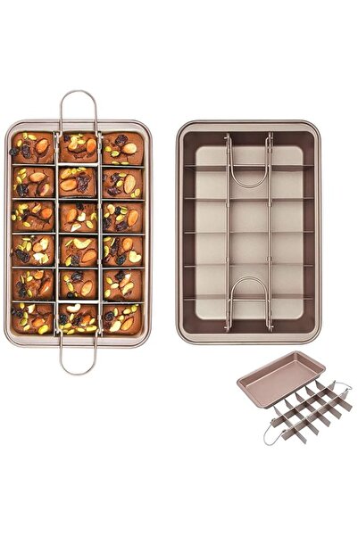 Generic Brownie Cake Pan, Non-Stick Brownie Pan With Dividers, 18 Pre-slice B...