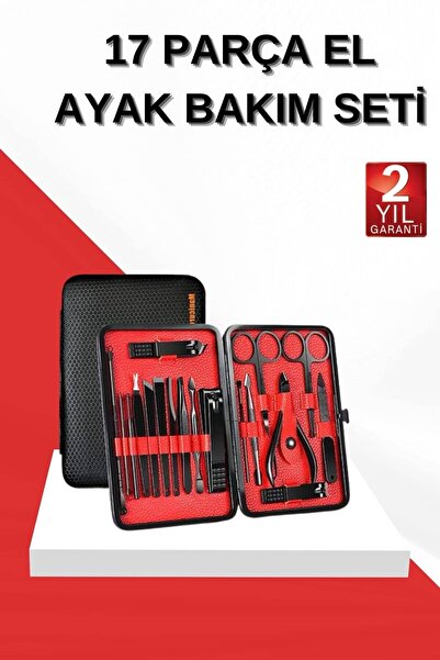 pınaxar 17 Piece Manicure Set Hand and Foot Care File Tweezers Nail Cleaning