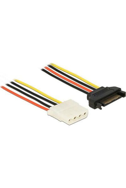 DELOCK Καλώδιο SATA 15 ακίδων σε Molex 4 ακίδων 0,2μ Πολύχρωμο (60136)