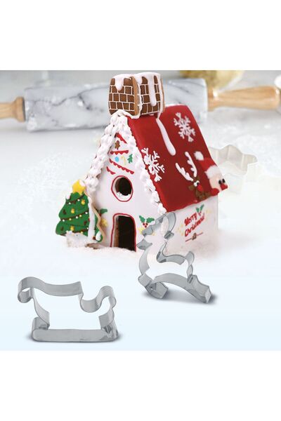 Alista Home 3D Gingerbread House Cookie Cutter Set 9 Pieces, Christmas Cookie...