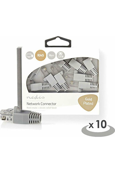 Nedis Βύσμα RJ-45 αρσενικό 10 τεμάχια Γκρι (CCBW89355GY)