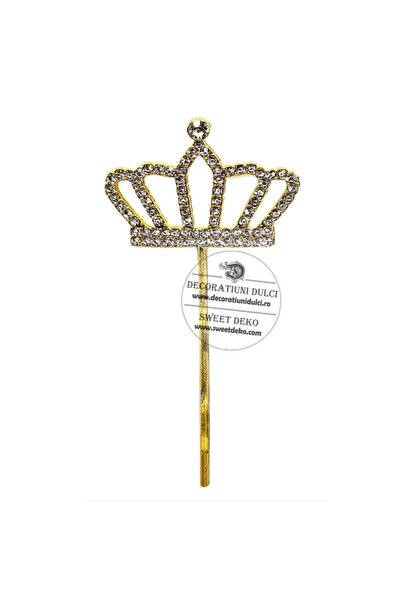 Decoratiuni Dulci Mini topper coronita aurie cu strasuri