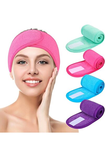 HZYH Facial Spa Headbands (4 Pcs), Terry Cloth Makeup Shower Wrap, Adjustable...