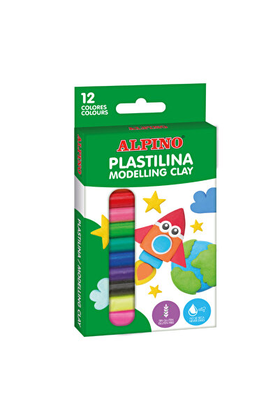Alpıno Standard Plasticine, 10 + 2 Neon X 17 Gr./Blister, - 12 Assorted Colors