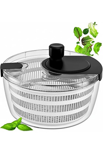 EXCEFORE Large Salad Spinner Bowl with Drain & Strainer – 4.2 Qt Multi-Use Ve...