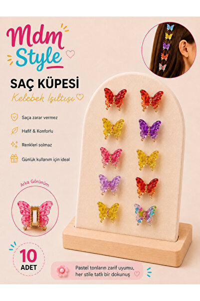 mdm style Set of 10 Hair Clips – Mini Clip Set with Colorful Flowers, Daisies...