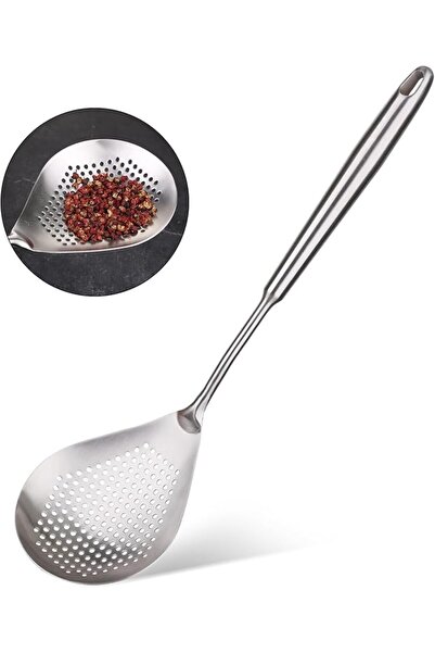 Yelajoy Slotted Spoon - 14in Small 304 Stainless Steel Pasta Spider Strainer ...