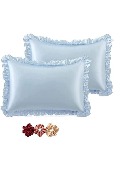 GOBE GO WELL Ruffle Satin Pillowcase for Hair and Skin, Standard Size Satin P...