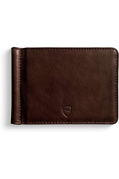 Vaultskin BROMPTON Slim Leather Money Clip RFID Wallet for Men (Brown) | Mini...