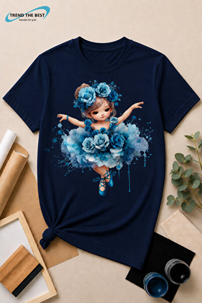 TREND THE BEST Trendin En İyisi Summer Ballerina Blue Rose Printed Girls' and...