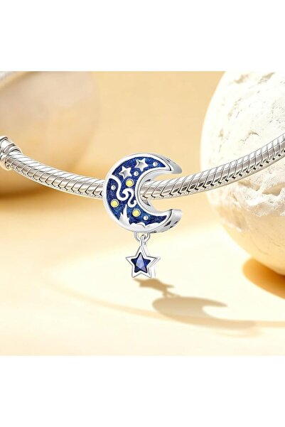 GENERAL 1Pc Fashionable Sterling Silver Star Moon Series Beads Charms Fit DIY...