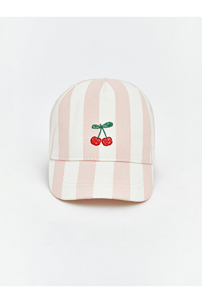 LC Waikiki Nevavm Cherry Embroidered Baby Girl Cap Hat with Difference in Color