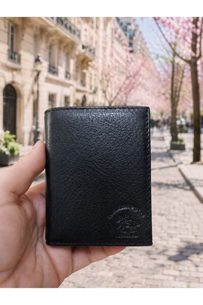 Newish Polo Men's Genuine Leather Vertical Wallet with Coin Compartment, Flap...