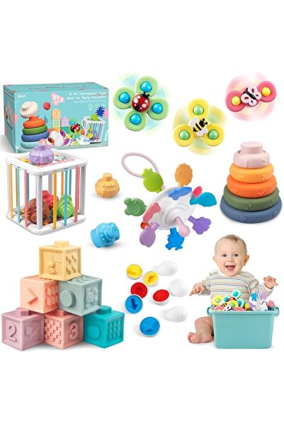 XICEN 6 in 1 Baby Toys 6 to 12 Months, Montessori Toy Infant Teething Babies ...