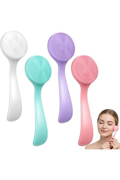 TERRIFI 4 Pcs Silicone Manual Facial Cleansing Brus, Soft Face Scrubber Water...
