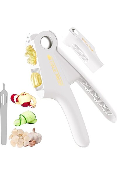 GENERAL 3 in 1 Garlic Slicer Vegetable Peeler Garlic Press, White Kitchen Too...