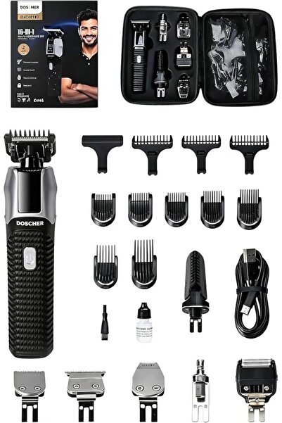 DOSCHER 16 in 1 Grooming Kit for Men, All-in-One Beard Nose Ear Body Hair Rem...