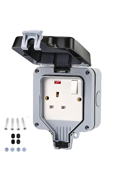 Daxiongmao Weatherproof Outdoor Socket, Waterproof Switched Power Socket IP66...