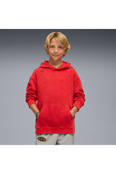 Puma X Sonic Relaxed Graphic Boys' Red Hooded Sweatshirt